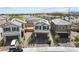 Aerial view of a charming home with a two-car garage in a residential neighborhood at 6611 Dove Point Pl, Las Vegas, NV 89130