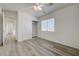 Bedroom with ceiling fan, closet, and hard surface flooring at 6844 Tropicaire St, Las Vegas, NV 89149