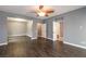 Spacious living room featuring hard wood floors, recessed lighting and a ceiling fan at 852 Colina Alta Pl, Las Vegas, NV 89138