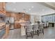 Spacious kitchen with granite countertops, stainless steel appliances, an island with seating, and recessed lighting at 1005 Old Creek Way, North Las Vegas, NV 89084