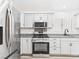 Close-up of kitchen features including stainless steel appliances and granite countertops at 1305 Pagentry Dr, North Las Vegas, NV 89031