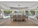 Beautiful dining room with glass walls overlooking an outdoor space and a swimming pool at 2268 Buckingham Ct, Henderson, NV 89074