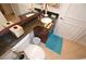 Beautiful bathroom featuring a dark vanity, granite counters and tile floors at 270 E Flamingo Rd # 223, Las Vegas, NV 89169