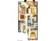 Detailed floor plan featuring living room, dining room, kitchen, bedrooms, and bathrooms at 270 E Flamingo Rd # 223, Las Vegas, NV 89169