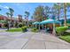 Stunning pool area with cabanas and manicured landscaping in a resort-like setting at 270 E Flamingo Rd # 223, Las Vegas, NV 89169