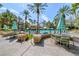 Resort-style pool area featuring ample seating and shaded spots perfect for lounging at 270 E Flamingo Rd # 223, Las Vegas, NV 89169