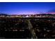 Vibrant Las Vegas skyline at night, viewed from an aerial perspective above a tranquil neighborhood at 3706 Etendre Ct, Las Vegas, NV 89121