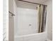 Clean bathroom with tub, shower, and matching curtain for privacy at 3930 University Center Dr # 603, Las Vegas, NV 89119