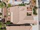 Aerial view of home showing roof, landscaping, and outdoor space at 9282 W Viking Rd, Las Vegas, NV 89147