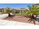 Charming single-story home featuring desert landscaping and mature palm trees at 9282 W Viking Rd, Las Vegas, NV 89147