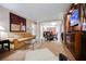 Spacious living room with kitchenette, dining area, comfortable seating, and a large flat-screen TV for entertainment at 135 Harmon Ave # 3220, Las Vegas, NV 89109