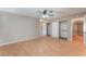 Bright bedroom with closet, ceiling fan, and light-colored neutral paint at 1729 Yellow Rose St, Las Vegas, NV 89108