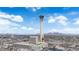 Spectacular aerial view showcasing the STRAT, offering stunning vistas of the Las Vegas skyline at 200 W Sahara Ave # 603, Las Vegas, NV 89102