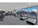 Modern gym with panoramic windows and state-of-the-art exercise equipment at 200 W Sahara Ave # 603, Las Vegas, NV 89102