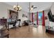 Spacious living room with hardwood floors, large windows, and city views at 200 W Sahara Ave # 603, Las Vegas, NV 89102