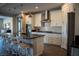The well-equipped kitchen features a stylish island and ample counter space at 32 Via Del Fiume, Henderson, NV 89011