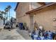 Backyard exterior featuring a boat on a trailer and room for equipment/storage on the side of the house at 4990 Spring Oak St, Las Vegas, NV 89120