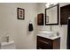 Modern bathroom features a vessel sink, sleek vanity, and contemporary fixtures at 4990 Spring Oak St, Las Vegas, NV 89120