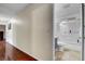 Bathroom with a glass enclosed shower, tile floor, and modern sink at 4990 Spring Oak St, Las Vegas, NV 89120
