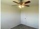 Bedroom with ceiling fan and neutral walls with new carpet at 740 White Grotto St, Las Vegas, NV 89138