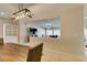 Bright dining area featuring a view into the living room with a built-in shelve at 7649 Broadwing Dr, North Las Vegas, NV 89084