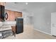 Kitchen with black appliances and gray walls at 7668 Friendly Breeze Ct, Las Vegas, NV 89123
