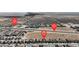 Expansive aerial view showcasing the surrounding landscape and community layout at 9917 Fletcher Peak Ave, Las Vegas, NV 89178