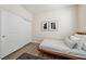 Bedroom showcasing a modern color palette with a convenient closet at 11707 Longworth Rd, Las Vegas, NV 89135