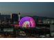 Vibrant Vegas skyline view featuring The Sphere brightly illuminated with colorful patterns at 125 E Harmon Ave # 717, Las Vegas, NV 89109