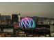 Dynamic Vegas skyline view with The Sphere displaying vibrant, colorful designs at 125 E Harmon Ave # 717, Las Vegas, NV 89109