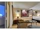 Comfortable seating area, sofa, and city views at 125 E Harmon Ave # 717, Las Vegas, NV 89109