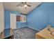 Bedroom featuring plush carpet, a window, and a closet at 2725 S Nellis Blvd # 2052, Las Vegas, NV 89121
