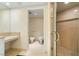 Modern bathroom with a glass shower, toilet, and vanity, designed for comfort and convenience at 2857 Paradise Rd # 802, Las Vegas, NV 89109