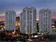 Condominium towers offer city living with breathtaking views at dusk at 2857 Paradise Rd # 802, Las Vegas, NV 89109