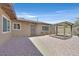 Private backyard featuring desert landscaping, pea gravel and a covered pergola at 3101 Greenbriar Dr, Las Vegas, NV 89121