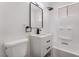 Clean, well-lit bathroom featuring modern fixtures, a shower-tub, and a single sink at 343 W Basic Rd, Henderson, NV 89015