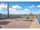 Spacious backyard with a pool, desert landscaping, and city views for relaxing outdoors at 392 Waterwheel Falls Dr, Henderson, NV 89015