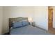 Cozy bedroom showing neutral tones, carpet, and a view of the en-suite bathroom at 7499 Lodano Ave, Las Vegas, NV 89113
