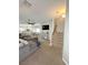 Spacious living room with stairway, an open layout, and carpet floors at 8340 Winterchase Pl, Las Vegas, NV 89143
