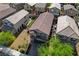 Bird's-eye view of a property with well-maintained landscaping and backyard, nestled in a quiet neighborhood at 9327 S Chieftain St, Las Vegas, NV 89178