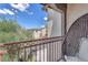 Cozy balcony with comfortable chair and views of the neighborhood at 9872 Chief Sky St, Las Vegas, NV 89178