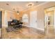 Home office space featuring modern lighting and natural light at 151 Cliff Valley Dr, Las Vegas, NV 89148
