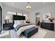 Elegant main bedroom with stylish furniture, plush bedding, and a modern aesthetic at 1600 Pleasant Bay Ct, Henderson, NV 89011