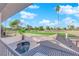 Balcony view of a golf course features a private community pool and clubhouse at 2160 Pueblo Cir, Las Vegas, NV 89169