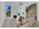 Bright living room with fireplace, high ceilings, and elegant decor at 2160 Pueblo Cir, Las Vegas, NV 89169