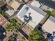 Aerial view showcases the backyard, patio area, and surrounding neighborhood at 4653 Califa Dr, Las Vegas, NV 89122