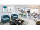 Bright and airy living room featuring modern furnishings, an open layout, and a stylish kitchen at 6170 W University Ave, Las Vegas, NV 89103