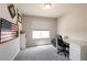 Study room with American flag and large desk at 7302 Sunray Point St, North Las Vegas, NV 89084