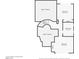 Second floor layout features two bedrooms, one bathroom, stairs and an open to below area at 8411 Carmel Ridge Ct, Las Vegas, NV 89113
