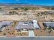 An aerial view showing the home, garage, hot tub, and landscaping at 111 Magnolia Blvd, Pahrump, NV 89048